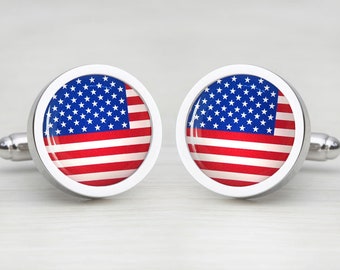 United States American Flag "Stars & Stripes" Cufflinks