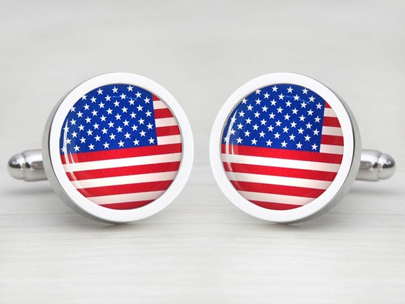 United States American Flag "Stars & Stripes" Cufflinks