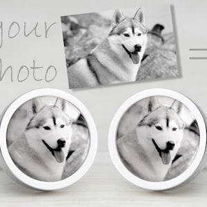 Personalized Pet Photo Cufflinks from the Dog or Cat or any other animal