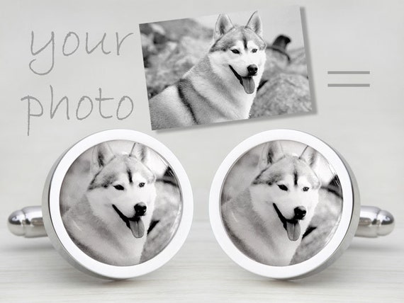Personalized Pet Photo Cufflinks from the Dog or Cat or any other animal