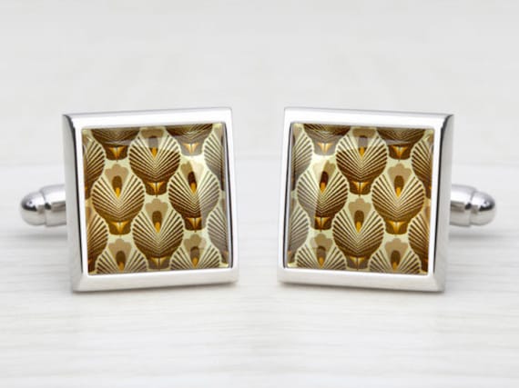 60's 'Hot Air Balloon' Brown & Orange Cufflinks