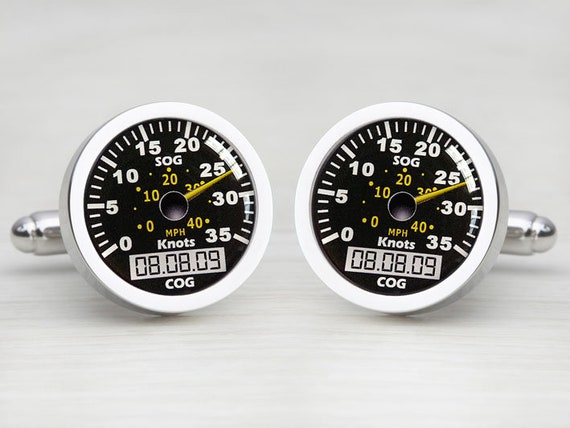 Personalised Speedboat Yacht Speedometer Cufflinks