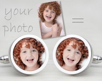 Personalised Photo Cufflinks: Stainless Steel Keepsake Gift