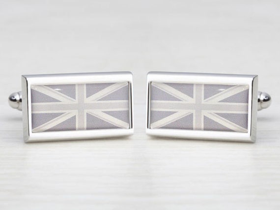 Pastel Grey Tones Union Jack Cufflinks