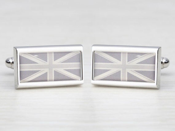 Pastel Grey Tones Union Jack Cufflinks