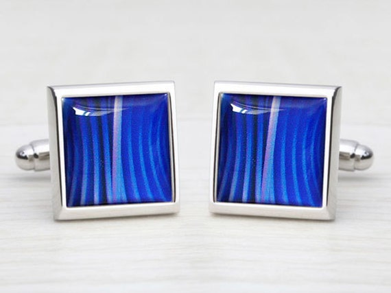 Blue 'Mystique' Square Cufflinks