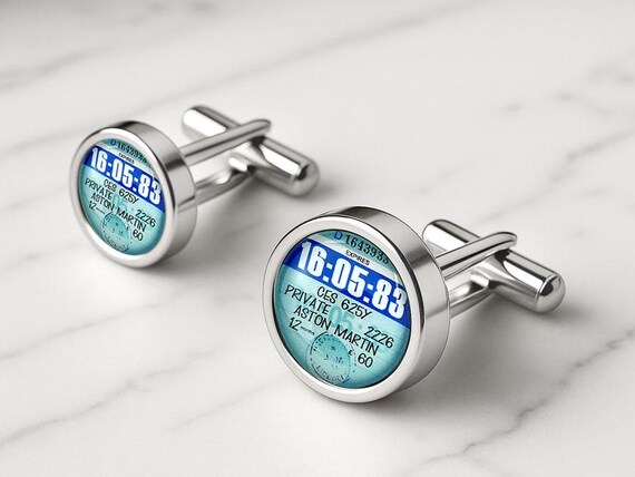 Personalised Tax Disc Cufflinks 1978 to 1986