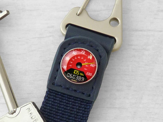 Digital Red Personalised Speedometer Keyring