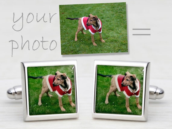 Personalized Photo Cufflinks Custom Christmas Gift - 4 Different Shapes to Choose From!