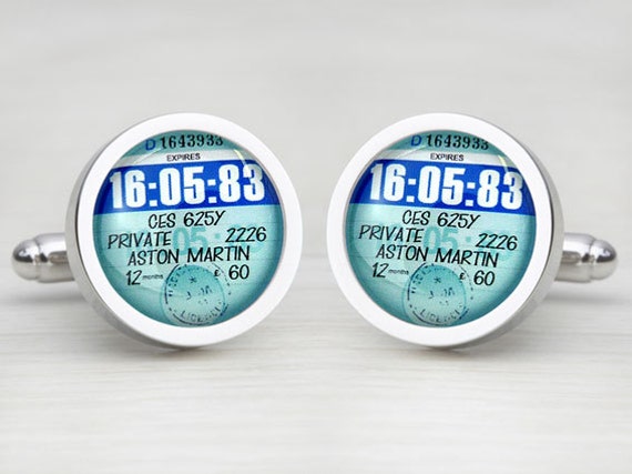 Personalised Tax Disc Cufflinks 1978 To 1986