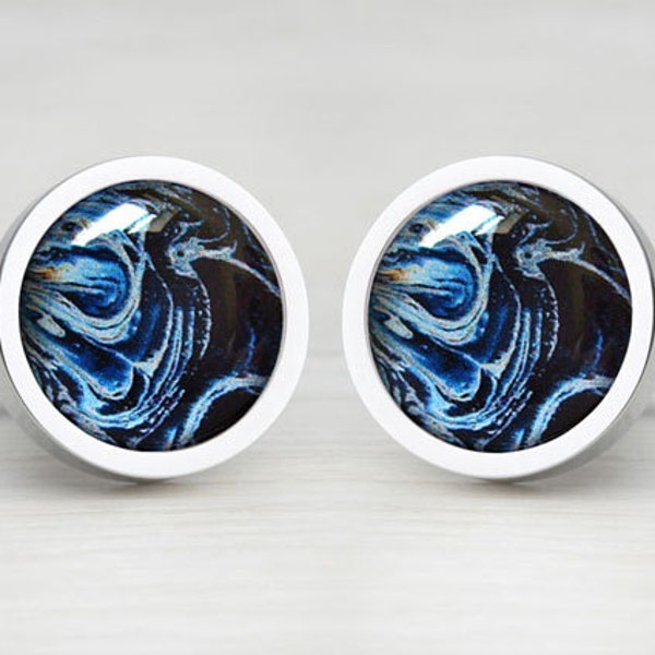 Blue 'Mysterious Cool Waters' Cufflinks