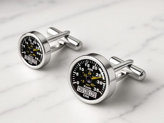 Personalised Speedboat Yacht Speedometer Cufflinks