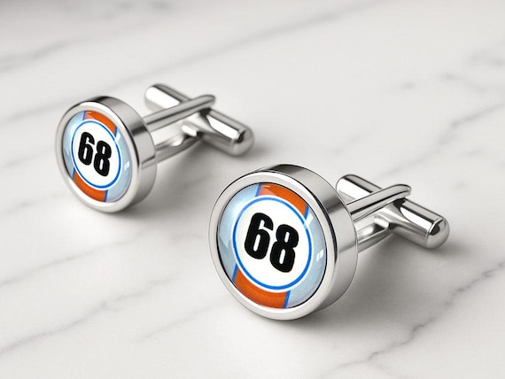 Personalised Racing Number Cufflinks: Retro Motorsport Gift