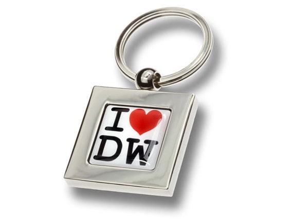 I 'Loveheart' Personalised Initial Monogram Keyring