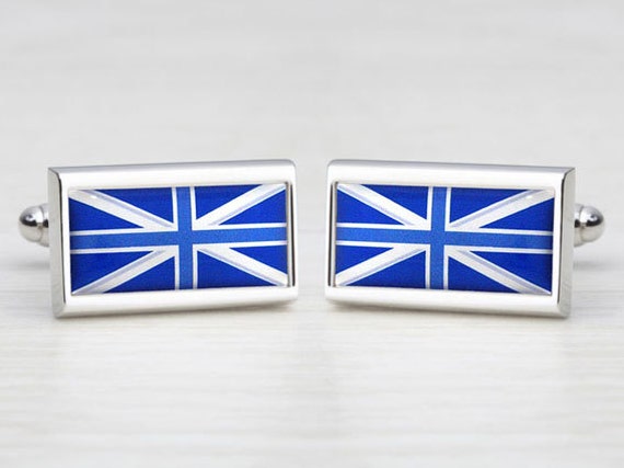 Blue Tones Union Jack Cufflinks