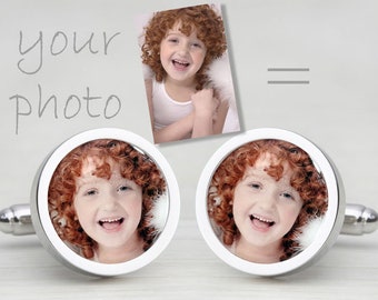 Personalized Children's Photo Cufflinks for Fathers & Dads