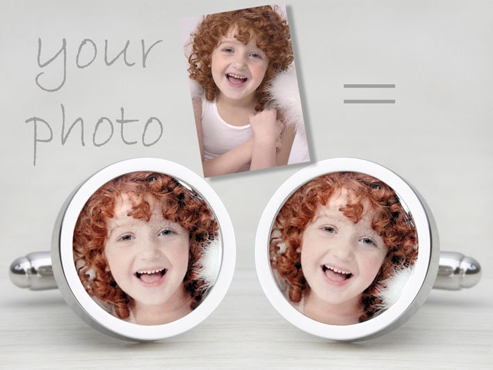 Personalized Children’s Photo Cufflinks For Fathers & Dads