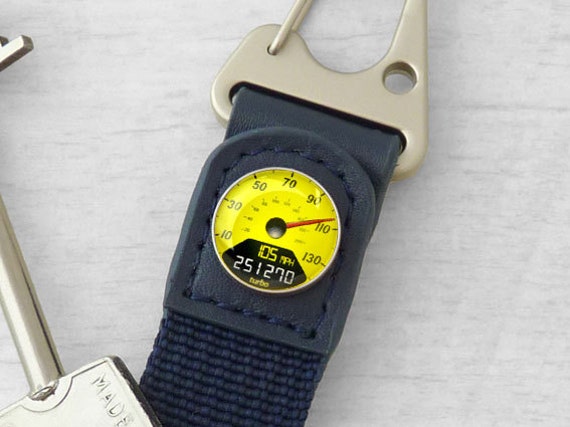 Digital Yellow Personalised Speedometer Keyring