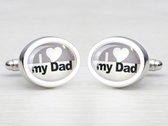 Graphite Grey 'I Love My Dad' Cufflinks