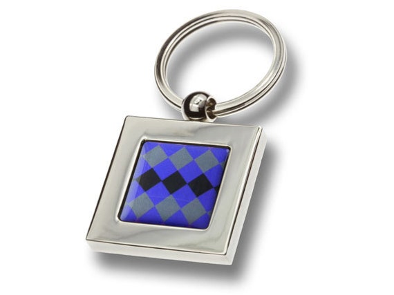 Purple, Grey & Black 'Tri-Colour Diamonds' Keyring