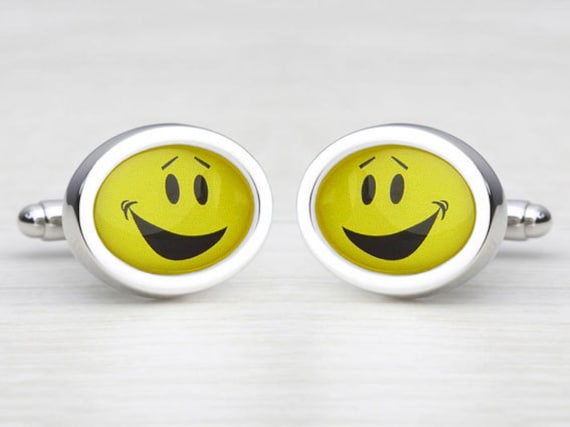 Yellow 'Smiley Face' Cufflinks