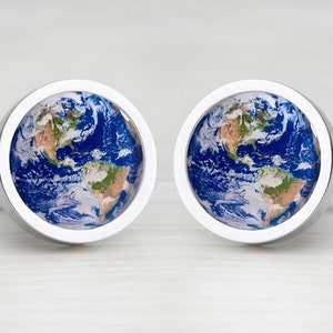 Celestial Planet Earth Astronomy Cufflinks