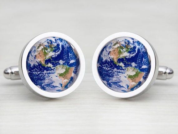 Celestial Planet Earth Astronomy Cufflinks