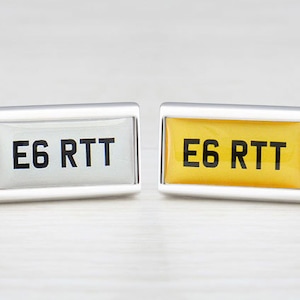 Personalised Car Number Plate Cufflinks