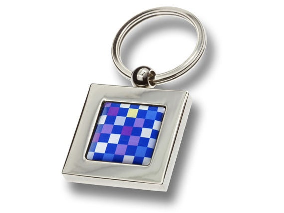 Multi-Colour Chess Board Checks Keyring