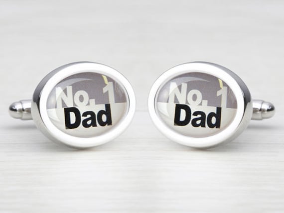 Graphite Grey 'Number One Dad' Cufflinks