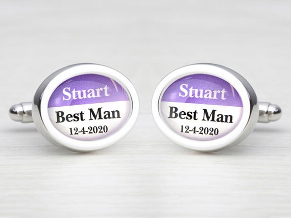Purple Haze Personalised Wedding Cufflinks