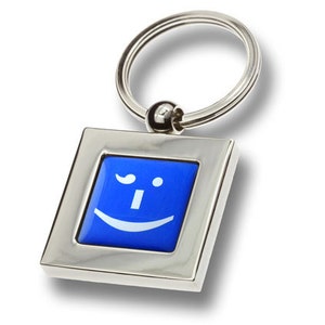 Blue &#39;Cheeky Wink&#39; Text-Speak Keyring