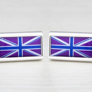 Deep Purple & Blue Union Jack Manschettenknöpfe