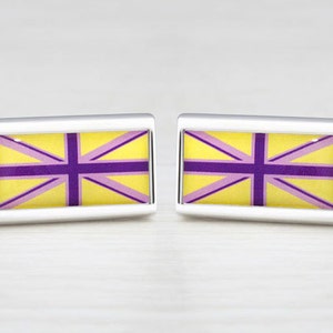 Yellow & Purple Union Jack Cufflinks