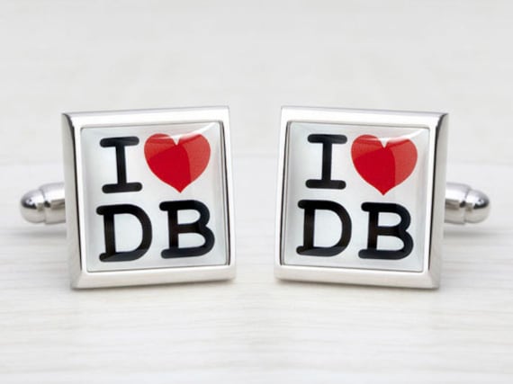 Personalised 'I Loveheart' Initial Monogram Cufflinks