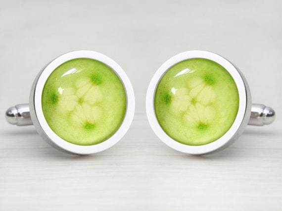 Green 'Cool Cucumber' Cufflinks