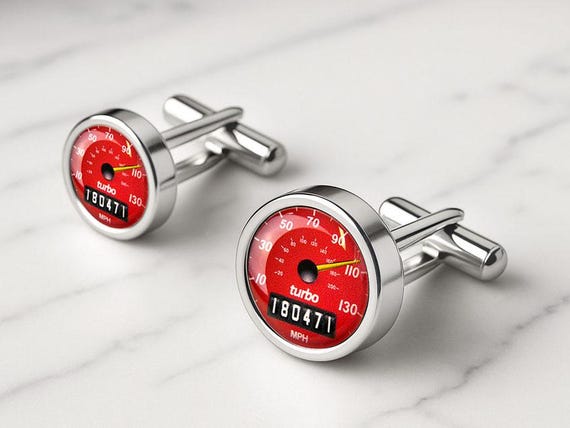 Sport Red Personalised Speedometer Cufflinks
