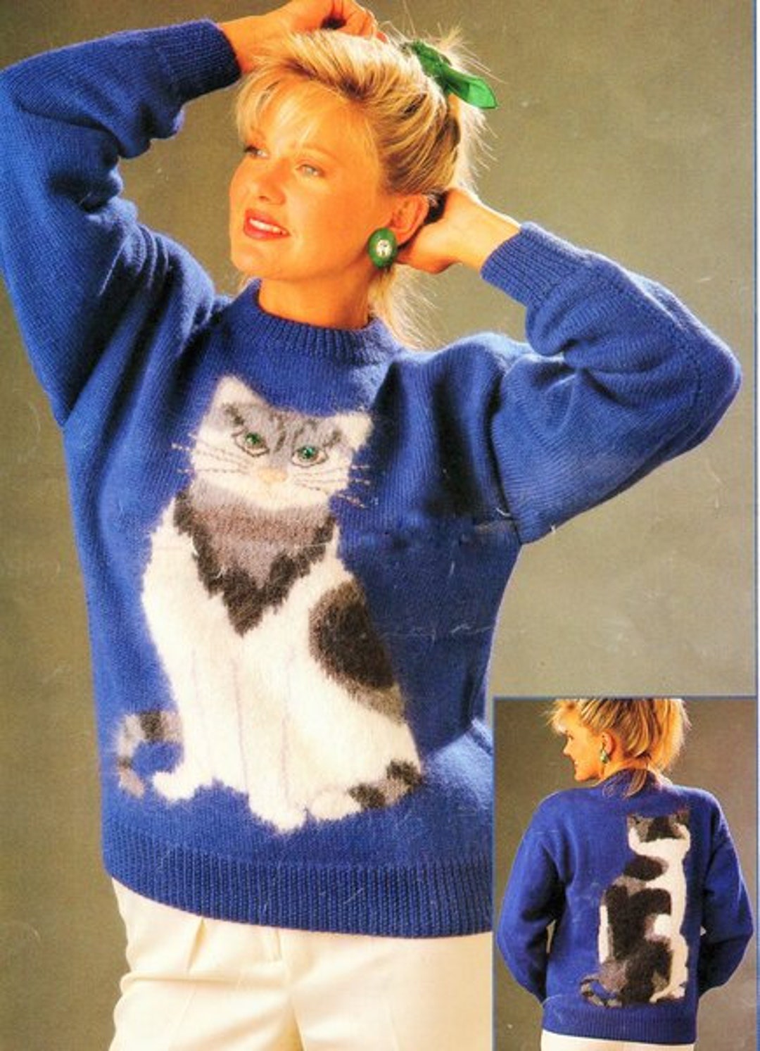 Cat Lovers Sweater Knitting Pattern PDF Instant Download Womens Il 1080xN.4762707409 Cvpw