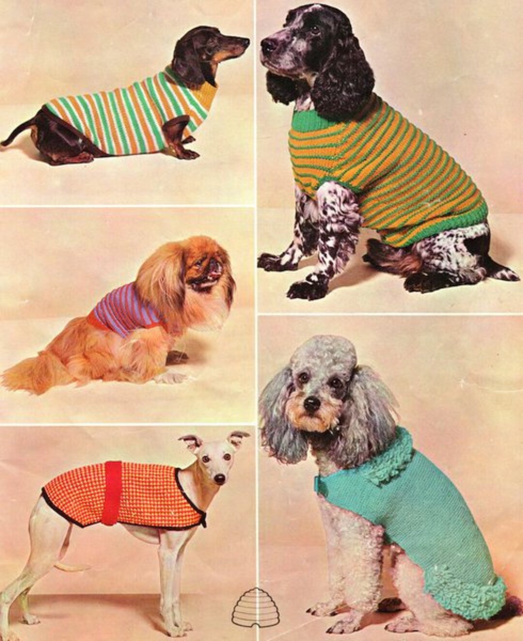 Vintage Dog Coats Sweaters Pattern DK Wool Knitting Pattern PDF Instant