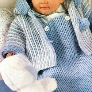 Crochet Hooded Jacket & Sleeping Bag 3-6 months ~  4 Ply Crochet Pattern PDF Instant Download