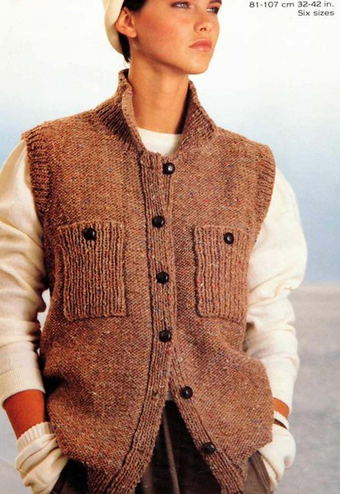Womans Easy Button Front Sleeveless Cardigan Vest Waistcoat