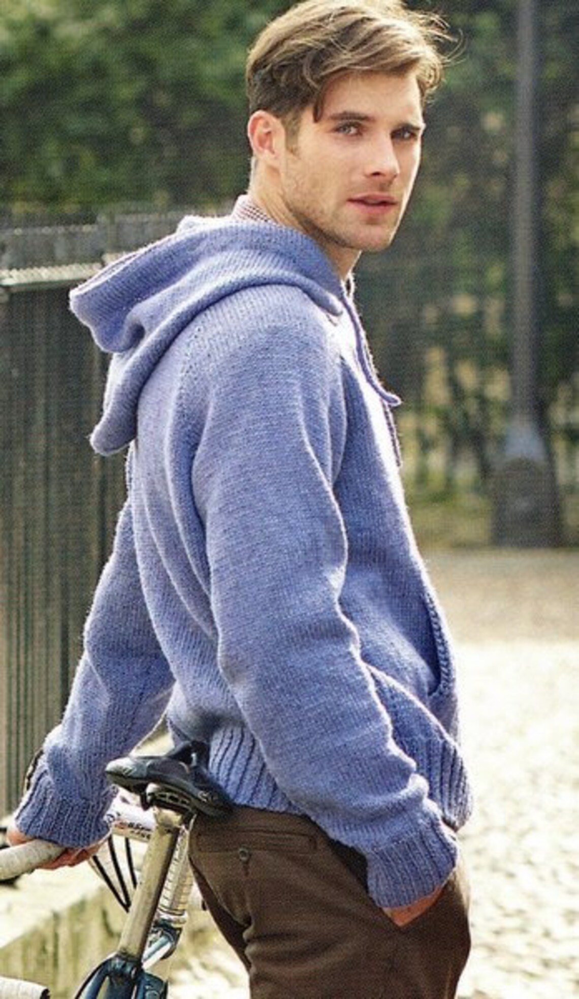 Mens Knitted Hoodie Hoody Hood Sweater Sweatshirt Pouch Kangaroo