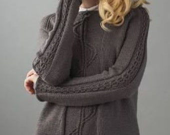 Woman's Longline Long Sweater Tunic-  36" - 52" ~ DK  Knitting Pattern PDF Instant download