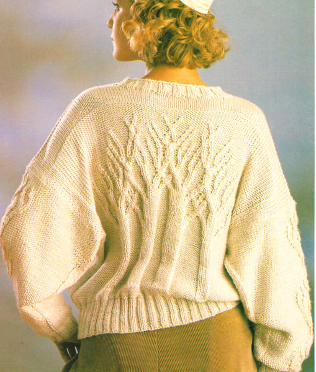 Womans Ladies Tree Sweater With Motif Front & Back 32