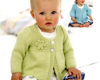 Baby/ children’s cardigan knitting pattern Girls jacket short or long sleeve 16-26" DK wool or 8ply pdf instant download