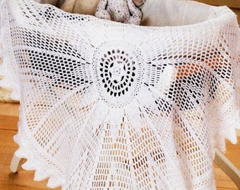 Baby Blankets  Squares Flowers & Circular Shawl Christening Pram Cot   ~   DK~ Crochet Pattern PDF Instant Download