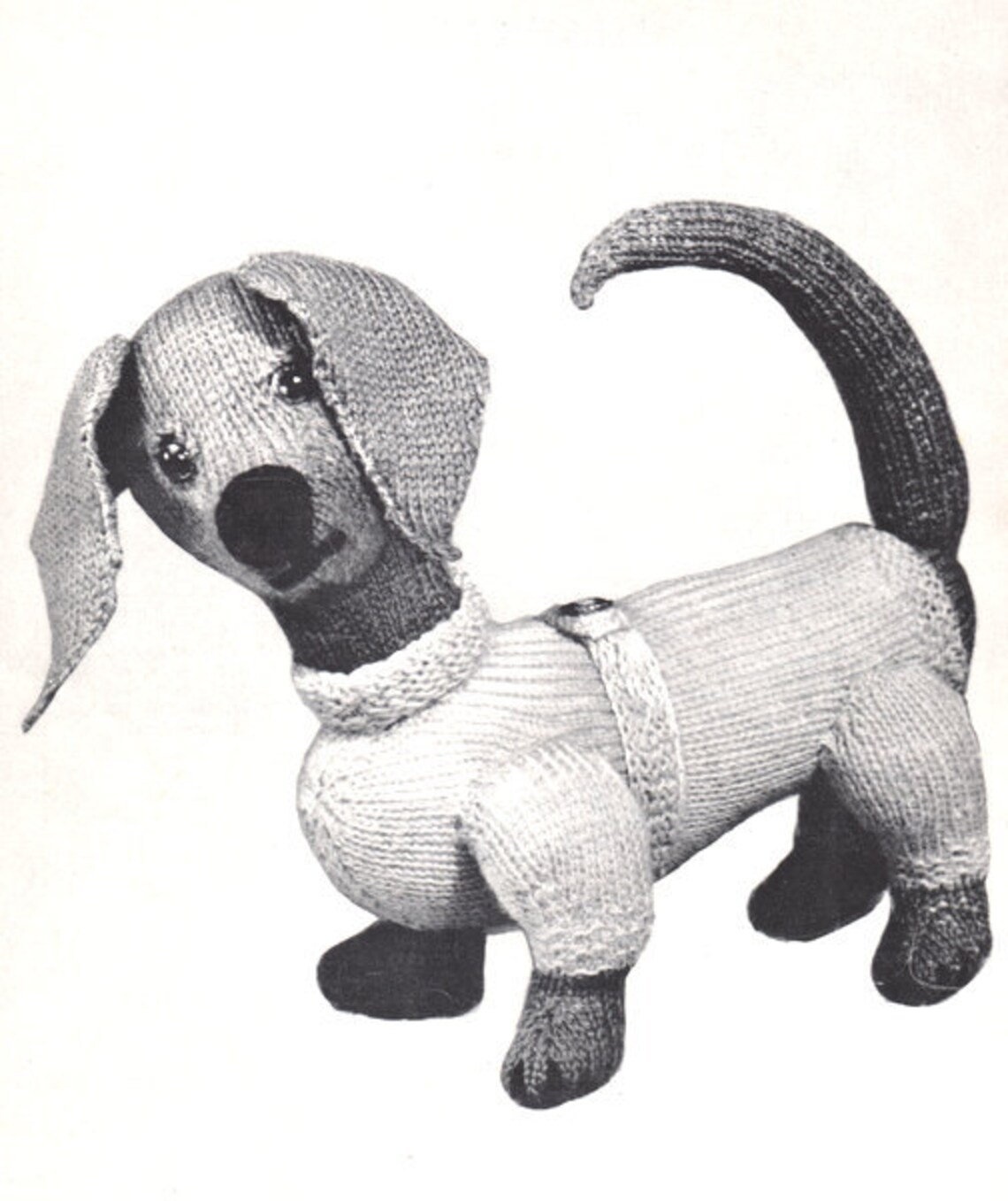Unusual Vintage Knitting Pattern for Toy Dachshund ~ 4 Ply Knitting ...