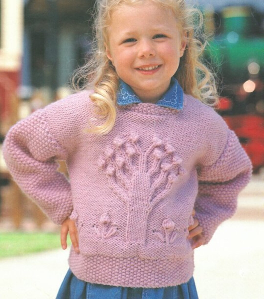 Aran Knitting Pattern Baby Children APPLE TREE Sweater Etsy UK