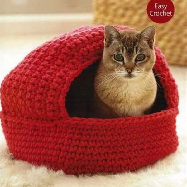 Easy Crochet Cat Pet Basket Nest & Storage Baskets  ~ Super Chunky Wool Crochet Pattern PDF Instant Download