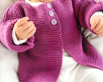 Easy Beginner Baby Child's Jacket Cardigan Garter Stitch 20" - 28" ~  DK 8 Ply Yarn Knitting Pattern pdf instant download
